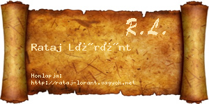 Rataj Lóránt névjegykártya