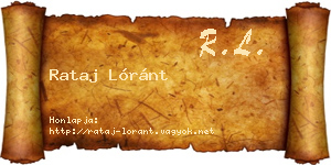 Rataj Lóránt névjegykártya